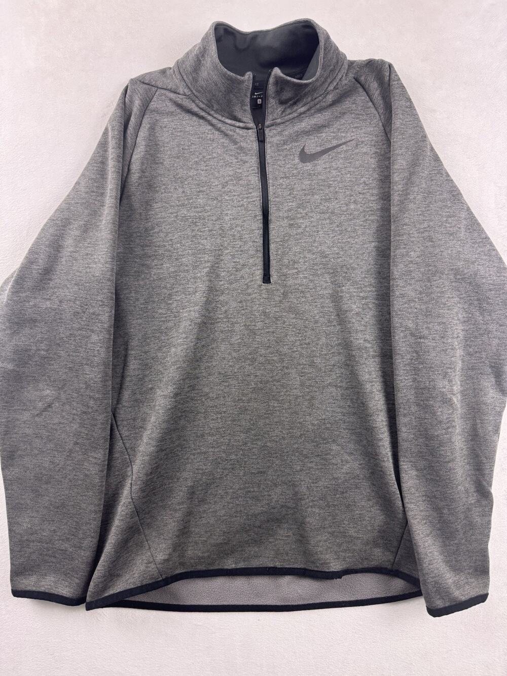 Nike Dri-FIT Therma 1/4 Zip Fleece Pullover Men’s Small Charcoal Gray